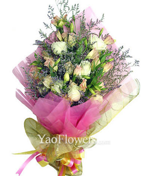 6 white roses