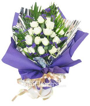 21 white roses