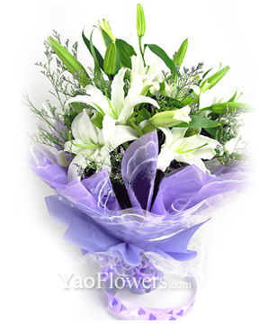 5 white Lilium