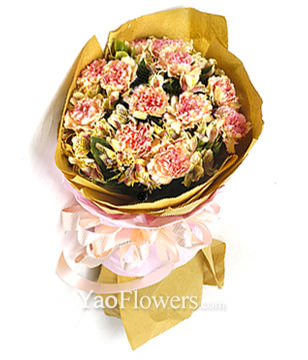 12 pink( or yellow) carnations