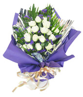21 white roses