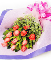 12 pink rose