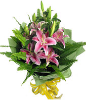 3 pink lilies