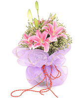 3 pink lilium