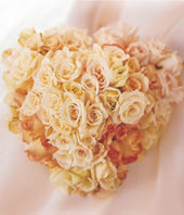 66 pink roses with heart-shaped