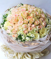 66 champagne roses,Pearl decoration