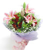 19 red roses,3 red Lilium
