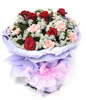 6 red roses,12 champagne carnation