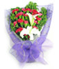 24 Peach Red Carnation ,2 lilies