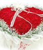 365 red roses,baby's breath surounding