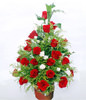33 Red Roses,Fugui Bamboo, White Carnations