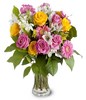 pink and yellow roses