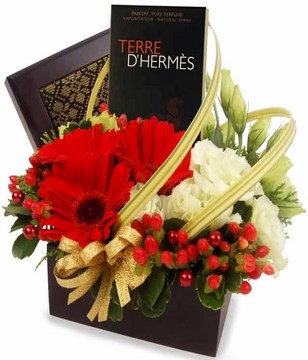 Perfume, Gerberas, & Eustomas