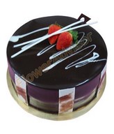 1/2 KG Chocolate Banana Cake with Bouquet of 6 Roses