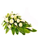 Arrangement of White Roses & White Calla Lily with Greens