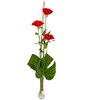 3 pieces red roses arranged in a vase
