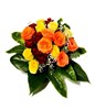 Table arrangement of mixed roses