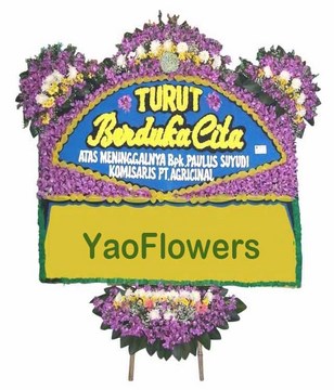 Funeral Stand of assorted flowers