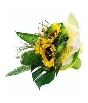 3 Stalks Sunflowers with 9 pcs Ferrero Rocher