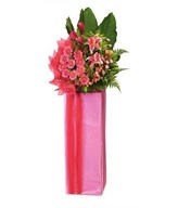 Arrangement of pink gerberas and pink lilies