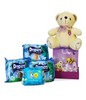 Diapers, Baby Wipes, Teddy Bear in a box