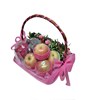 Seasonal fruits basket with flowers