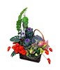 Flower arrangement with fruits in a basket