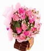  Pink Carnations With filler in Hand Bouquet.