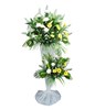 White Casablanca Lilies With White Chrysanthemum & Yellow Gerbera
