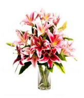 Table Arrangement of Pink Lilies