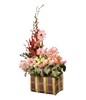 Pink Gerberas With White Carnations, And Other Flowers Table Arrangement