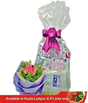 Rose Bouquet & Baby Gifts