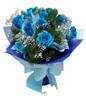 12 Blue Roses Hand Bouquet