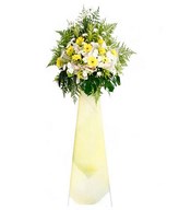 Yellow Gerbera Arranged in Metal Stand