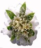10 stalks white lilies and baby's breath.