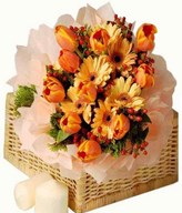 Tulips, gerberas and hypericum
