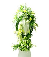 Assortment of White and Yellow Lilies with Greens