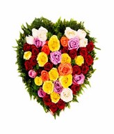 Wreath of Mixed Roses & Green Foliage