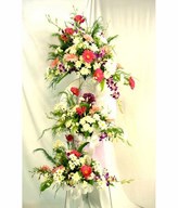Flower arrangement of anthurium and carnations